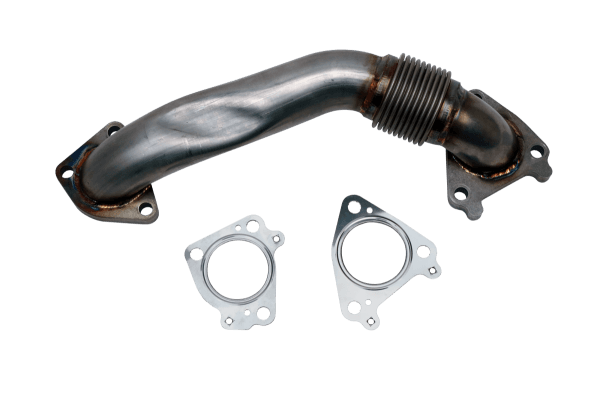 2001-2004 LB7 Duramax 2" Stainless Single Turbo Style Pass Side Up Pipe for OEM or WCFab Manifold with Gaskets